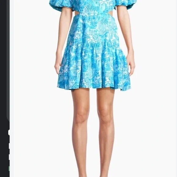 Lilly Pulitzer Kylanne Amalfi Blue Sunny State Of Mind Mini Dress - Picture 2 of 6